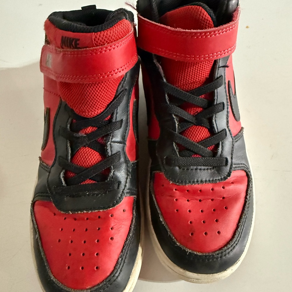 Nike Kids Black and Red High-Top Sneakers